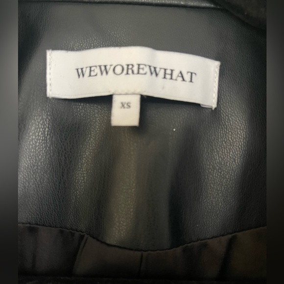 We Wore What Oversized Black Faux Leather Jacket Blazer NWOT Size XS - Picture 4 of 5